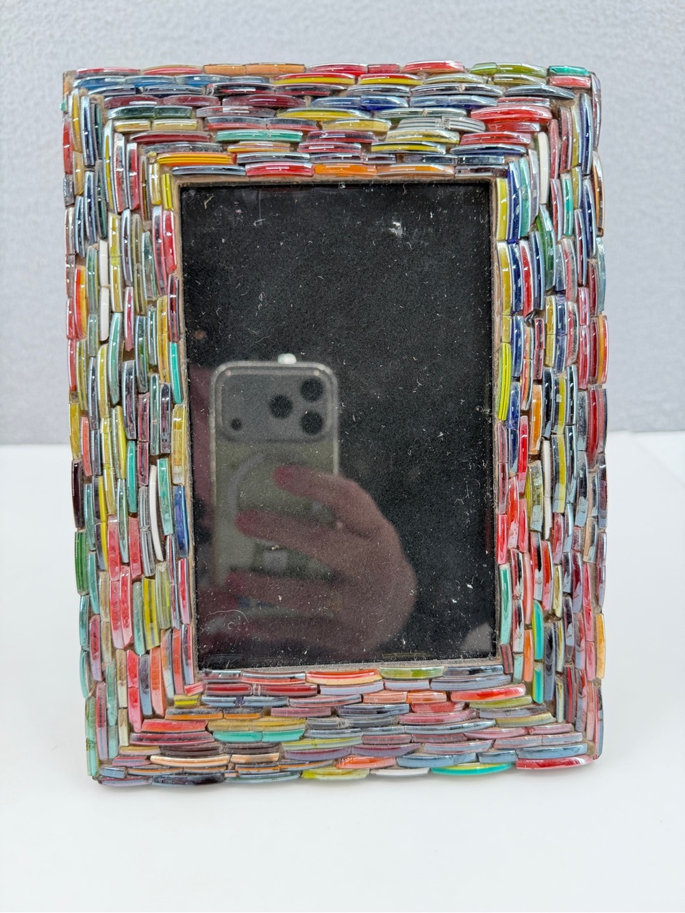 Cost Plus Multi Colored Glass Mosaic 4"x6" Free Standing Photo Picture Frame - Picture 2 of 14